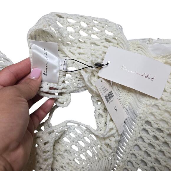 Anthropologie Line & Dot Karolina Crochet White Dress Size: M - Picture 5 of 7